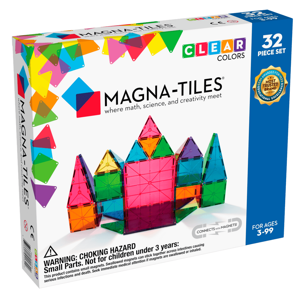 Magna-Tiles Clear Colors 32 Piece Set