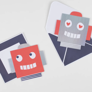 Meri Meri Robot Concertina Valentine Cards and Stickers