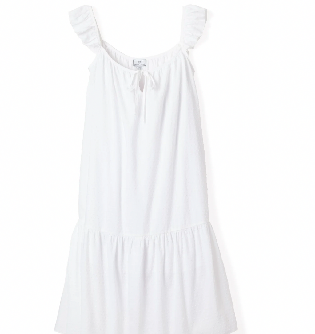 Petite Plume Celeste Swiss Dot Nightgown in White