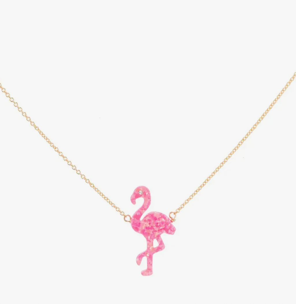 Bara Boheme Opal Flamingo Necklace in Hot Pink