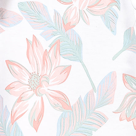 Feather Baby Stella Floral Ruffle Zipper Footie