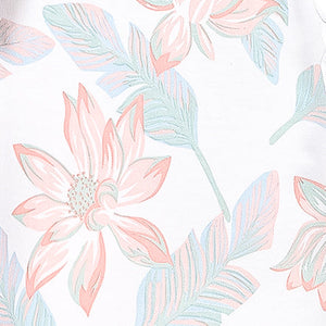 Feather Baby Stella Floral Ruffle Zipper Footie