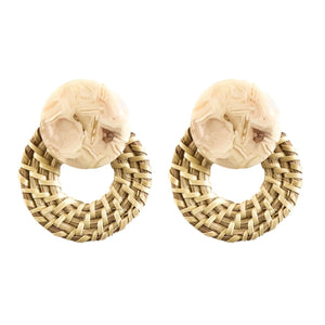St. Armands Cream Bali Doorknocker Studs