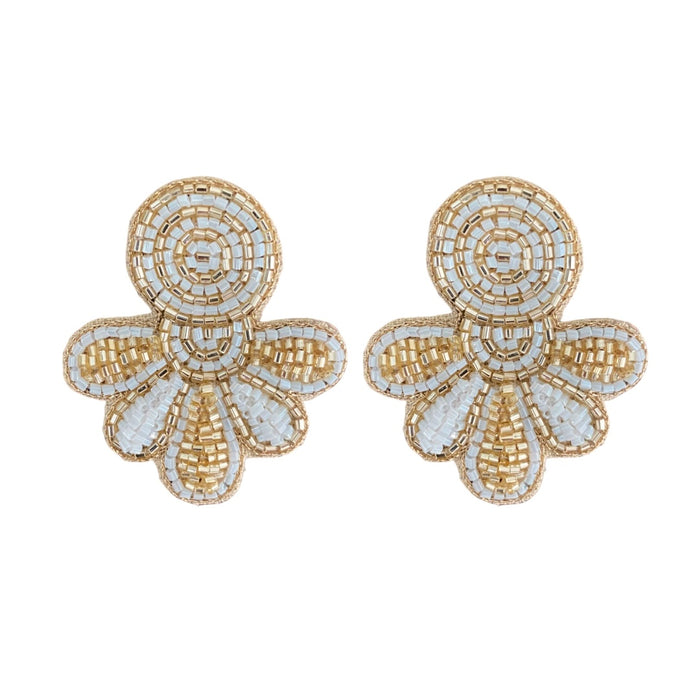 Love Studs in Gold/White